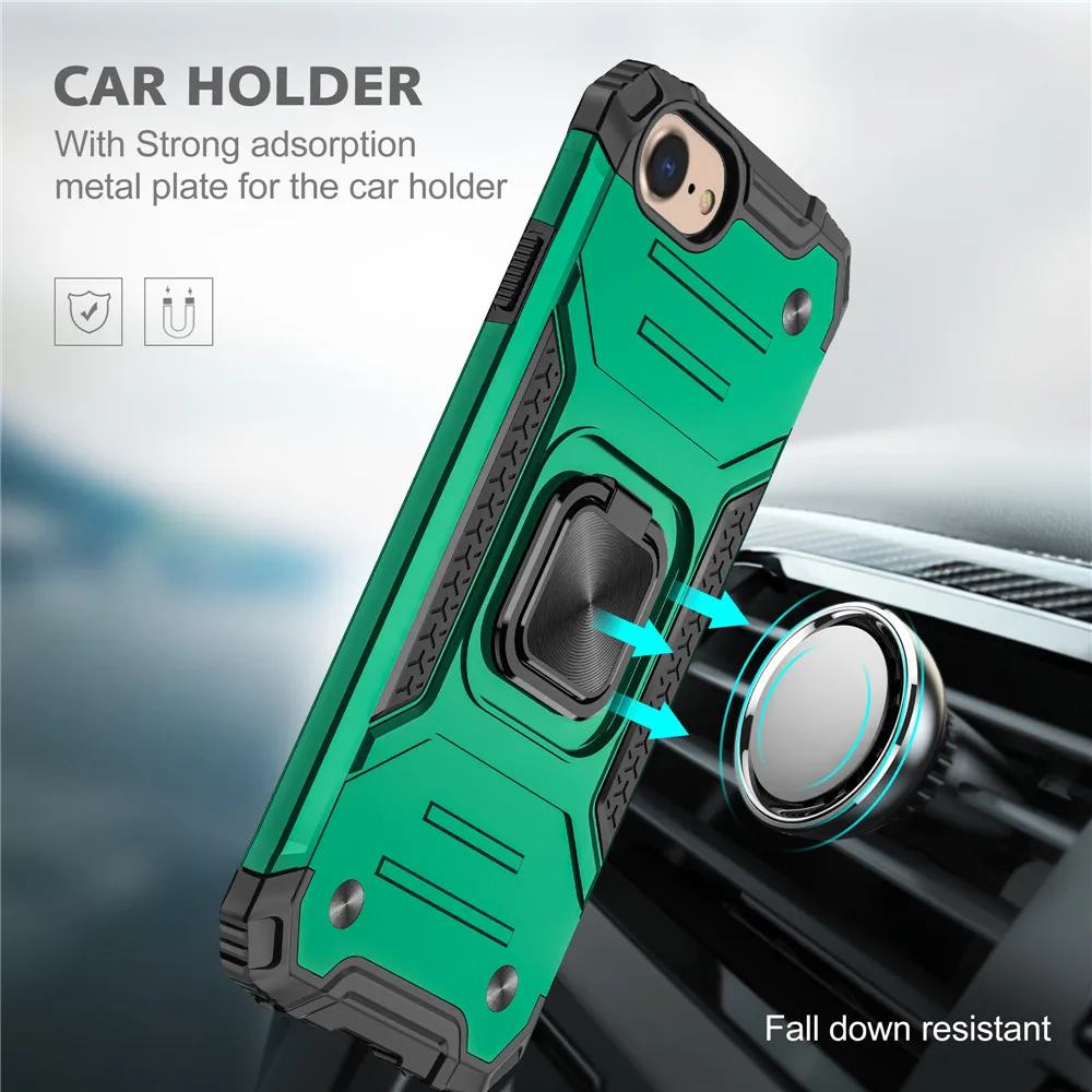 

Case for SE 2022 For iPhone SE3 2022 Shockproof Armor Car Ring Cover For iPhone SE 2022 Coque For iPhone SE3 5G 4.7" A2783 A2784