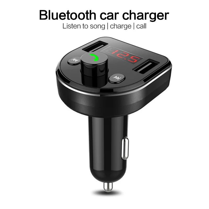 

Car Digital FM Transmitter Handsfree Bluetooth Wireless Car MP3 Player Phone USB Charger 4.8A Car Charger Adapter U Disk