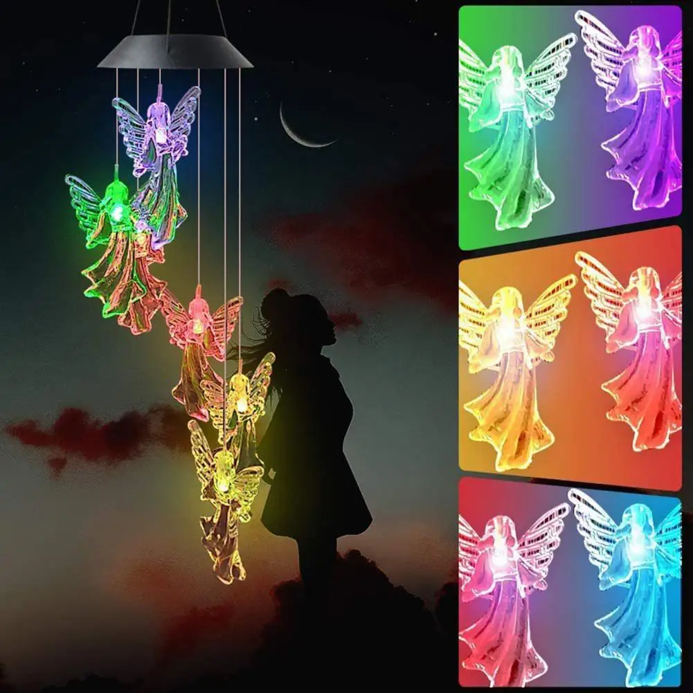 

Lightweight Wind Chime Solar Wind Chime Multicolour Gradient Solar Light Wind Chimes Waterproof Outdoor Decoration for Garden