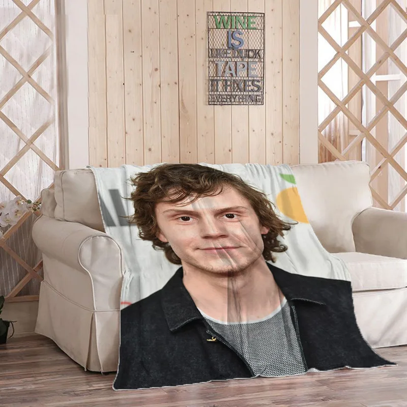 

Spread on the Bed Blanket for Decorative Sofa Evan Peters Bedroom Decoration Fluffy Soft Blankets Boho Home Decor Throw Fleece