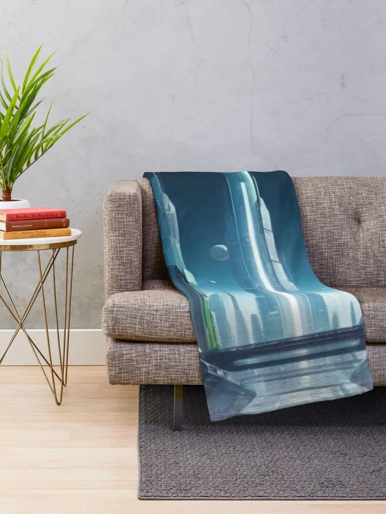 Ципер панк нео футуристический город (футболки и много еще) Плед Многоцелевые