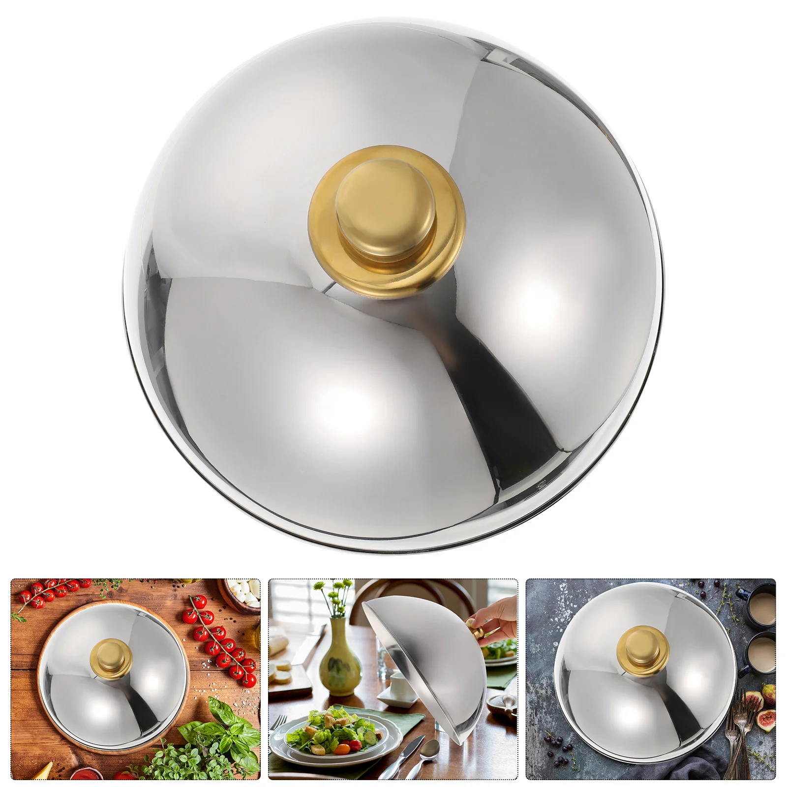 

Dome Cover Clear Container Cooking Dome Bacon Oven Rack Vegetable Cover Frying Pan Round Steaming Cover Plate Cover