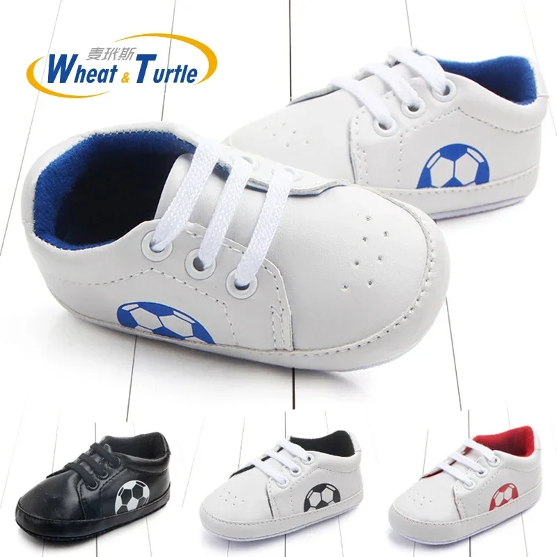Детские туфли для первых шагов из ПУ кожи кроссовки на шнуровке маленьких