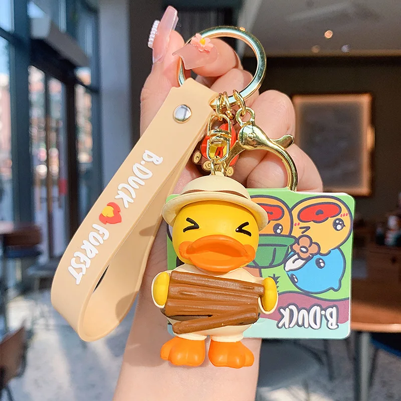 

Мультфильм B. Утка маленькая Желтая утка серия джунглей брелок для ключей женский милый рюкзак чайник желтая утка сумка брелок Подвеска под...