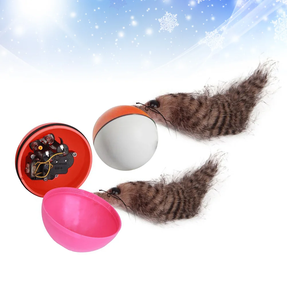 

2 Pcs Small Dog Toy Electric Beaver Weasel Rolling Ball Water Mouse Puppy Balls