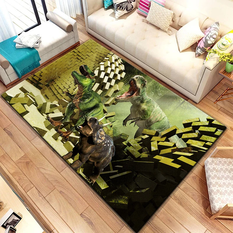 

3D Jurassic Dinosaur Dragon Printed Carpet for Living Room Rugs Camping Stranger Things Picnic Mat Anti-Slip Yoga Mat Fans Gift