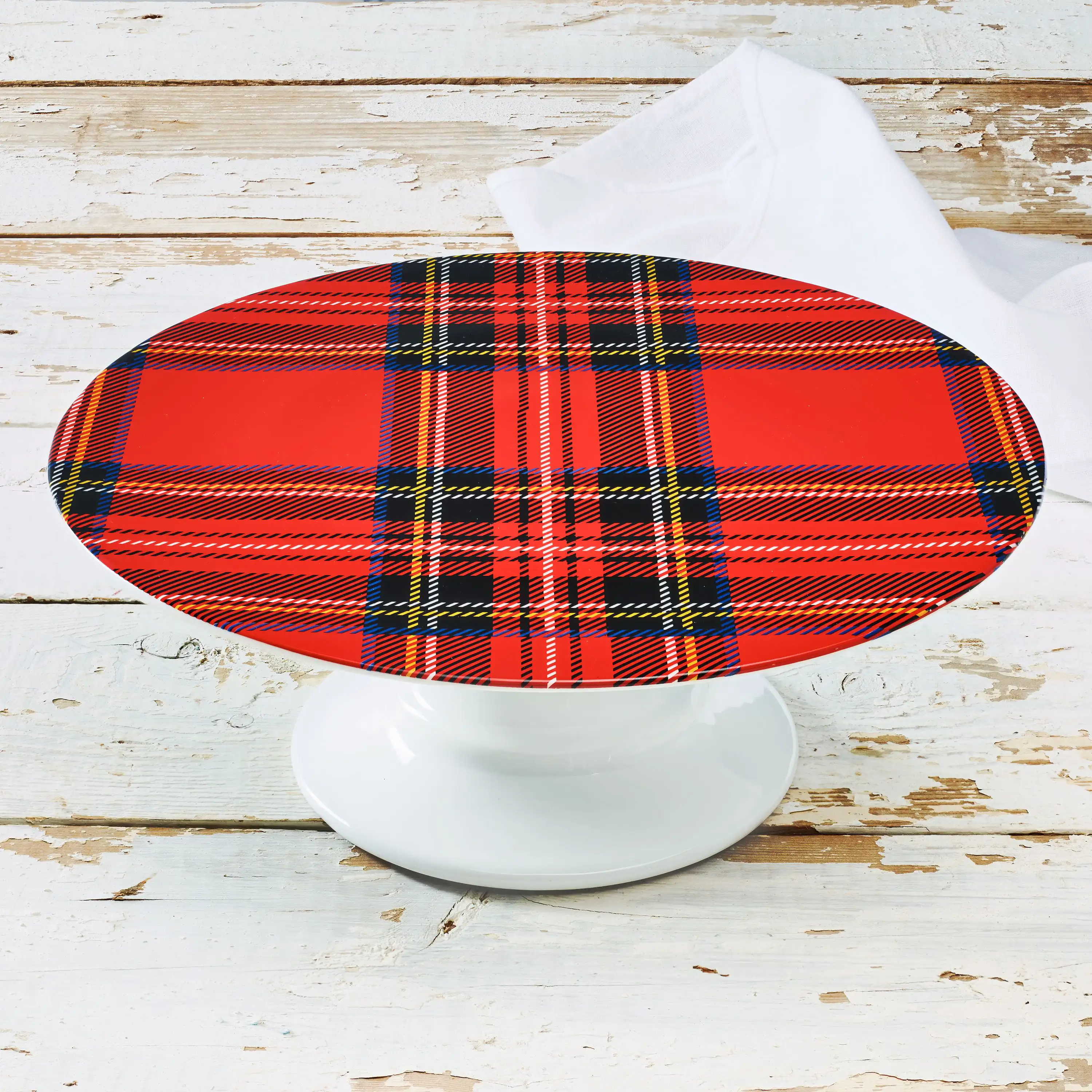 

Highland Red Plaid 11.5 Cake Stand, Exclusive