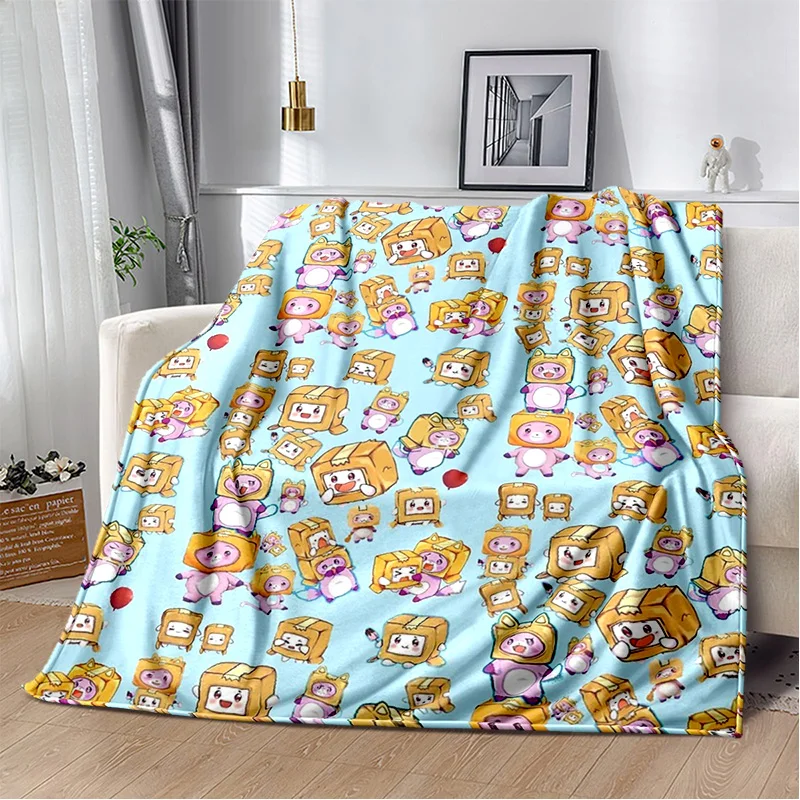 Милое мягкое плюшевое одеяло Lankybox Happy Foxy Boxy and Rocky фланелевое для гостиной спальни
