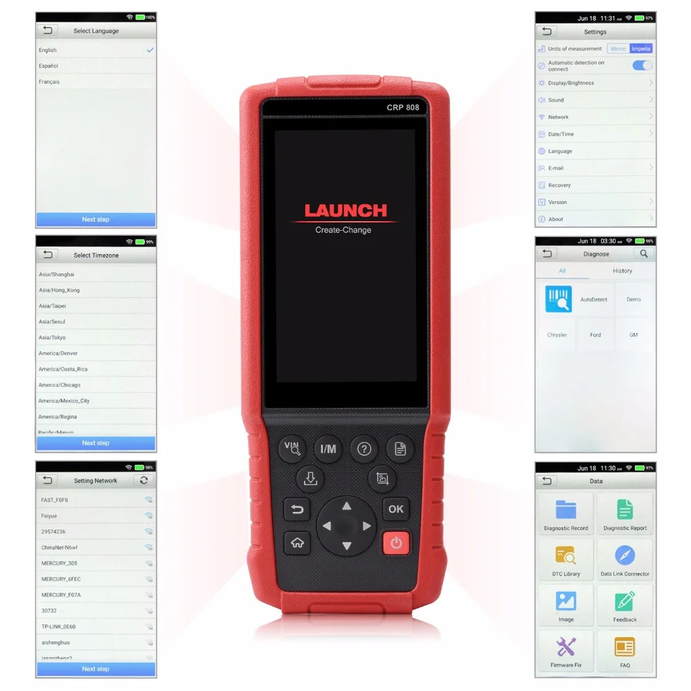 Диагностический сканер Launch X431 CRP808 полная система OBD2 с 5 специальными функциями