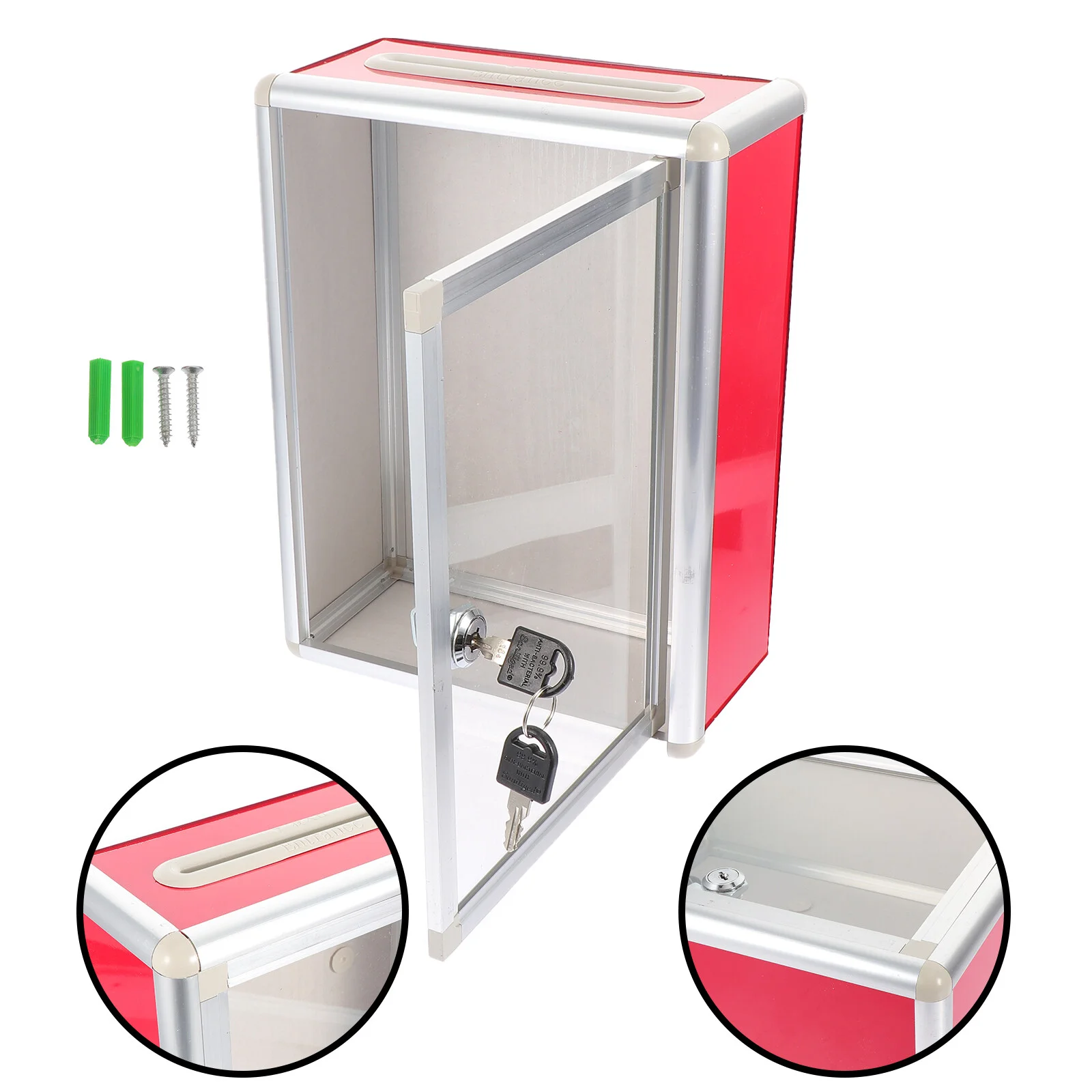

Suggestion Box Mail Storage Aluminum Letterbox Cards Post Container Complaint Wall Mount Mailboxes