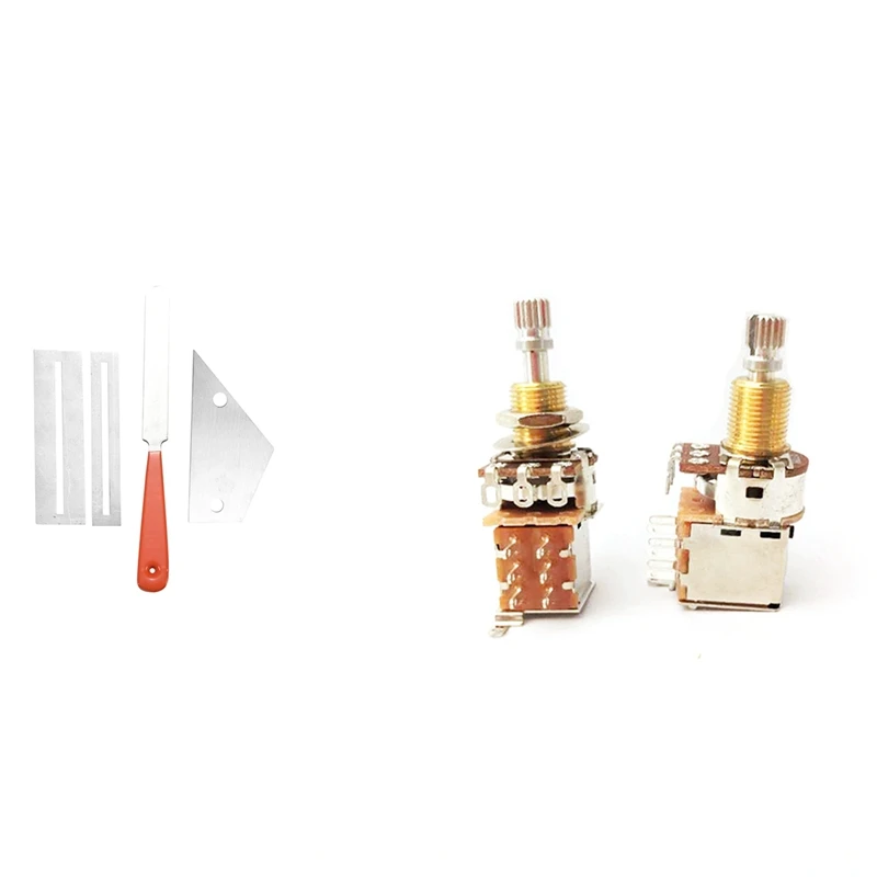 

1 Set Stainless Steel Guitar Fret File Luthier Tool & 2 Pcs A500K Potentiometer Push Pull Switch