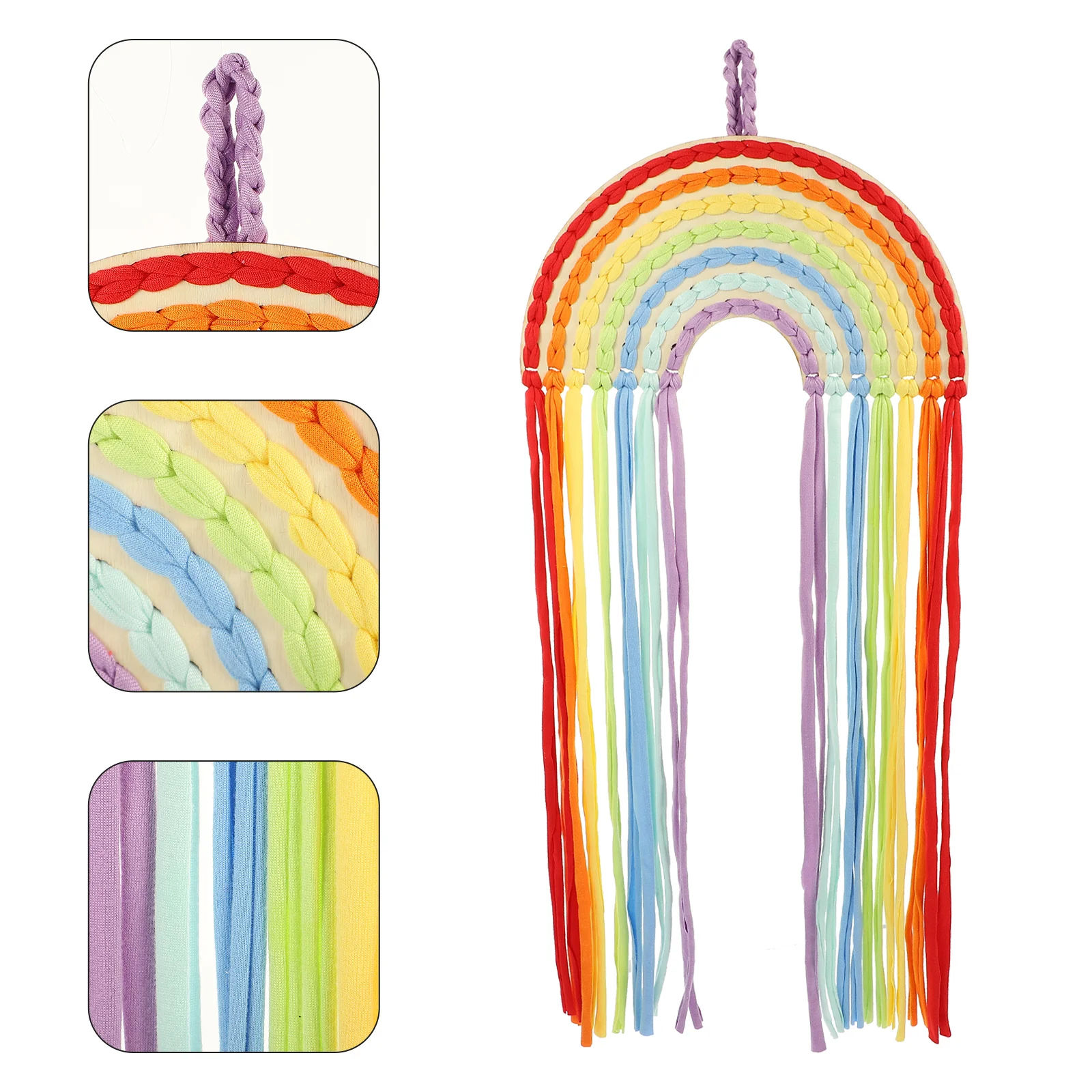 

Hair Holder Hanger Rainbow Wall Bows Organizer Bow Clips Baby Accessories Decor Macrame Room Hanging Hairpins Storage Hairpin