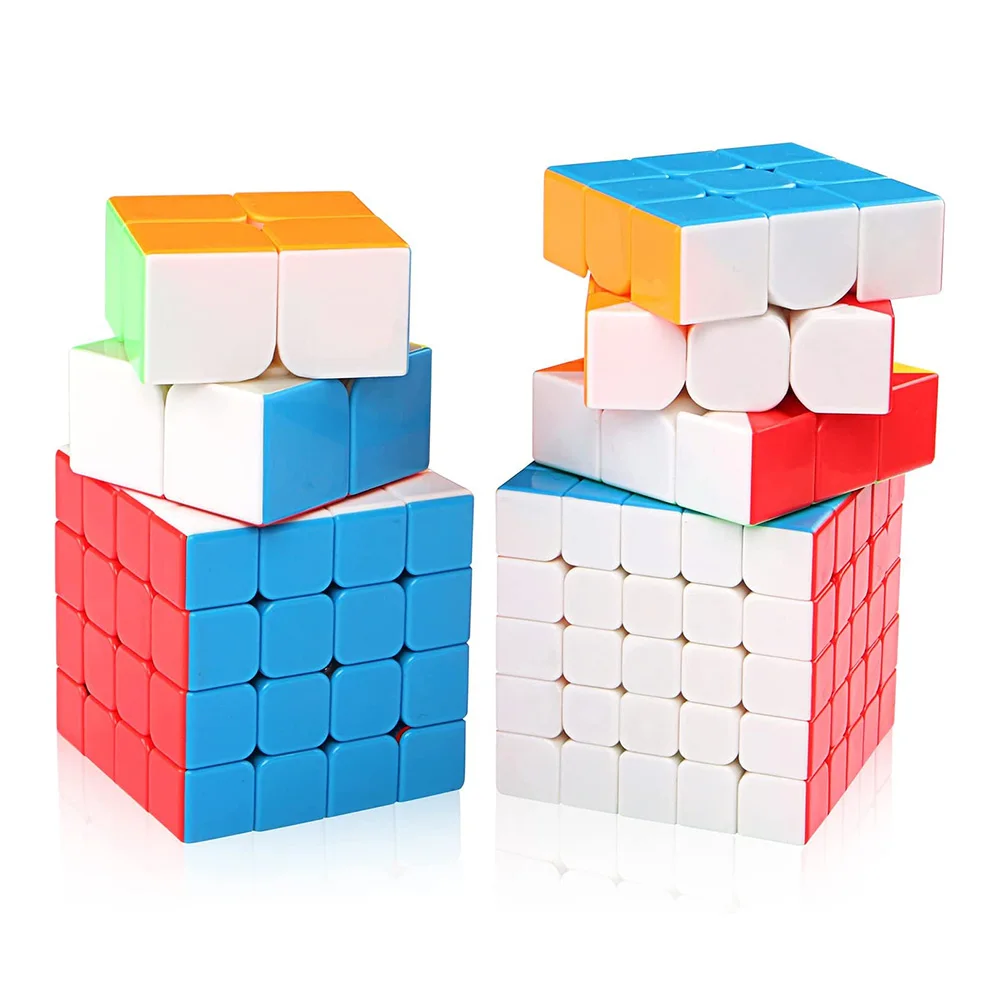 

D-FantiX Moyu Mofangjiaoshi Speed Cube Set Meilong 2x2 3x3 4x4 5x5 Cubing Classroom Magic Cube Stickerless 4pcs Puzzle Toys Gift