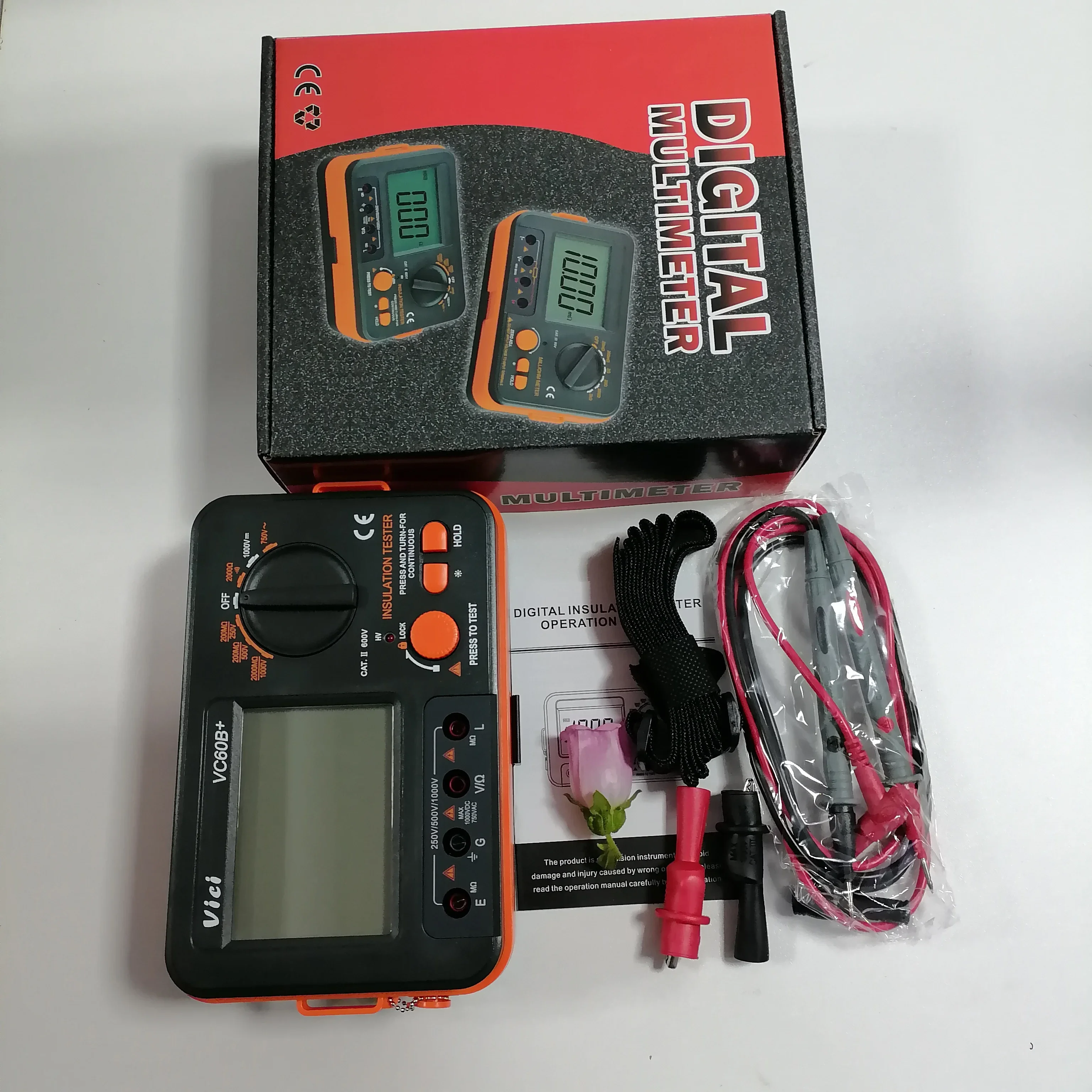 

Цифровой тестер сопротивления изоляции 60B +, 1000 В, 2000 м, Ом