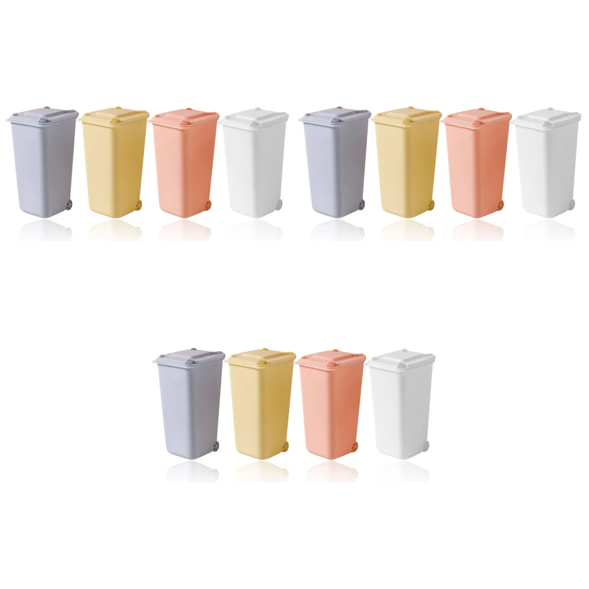 

12 With Wheel Creative Adorable With Lid Trash Cans Trash Recycling Containers Cup Holder