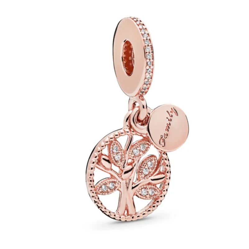45 Kinds Pink Gold Color Dreamcatcher Flowers Tree Balloon Clip Bead Necklace Fit Original  Charms Bracelets DIY Jewelry