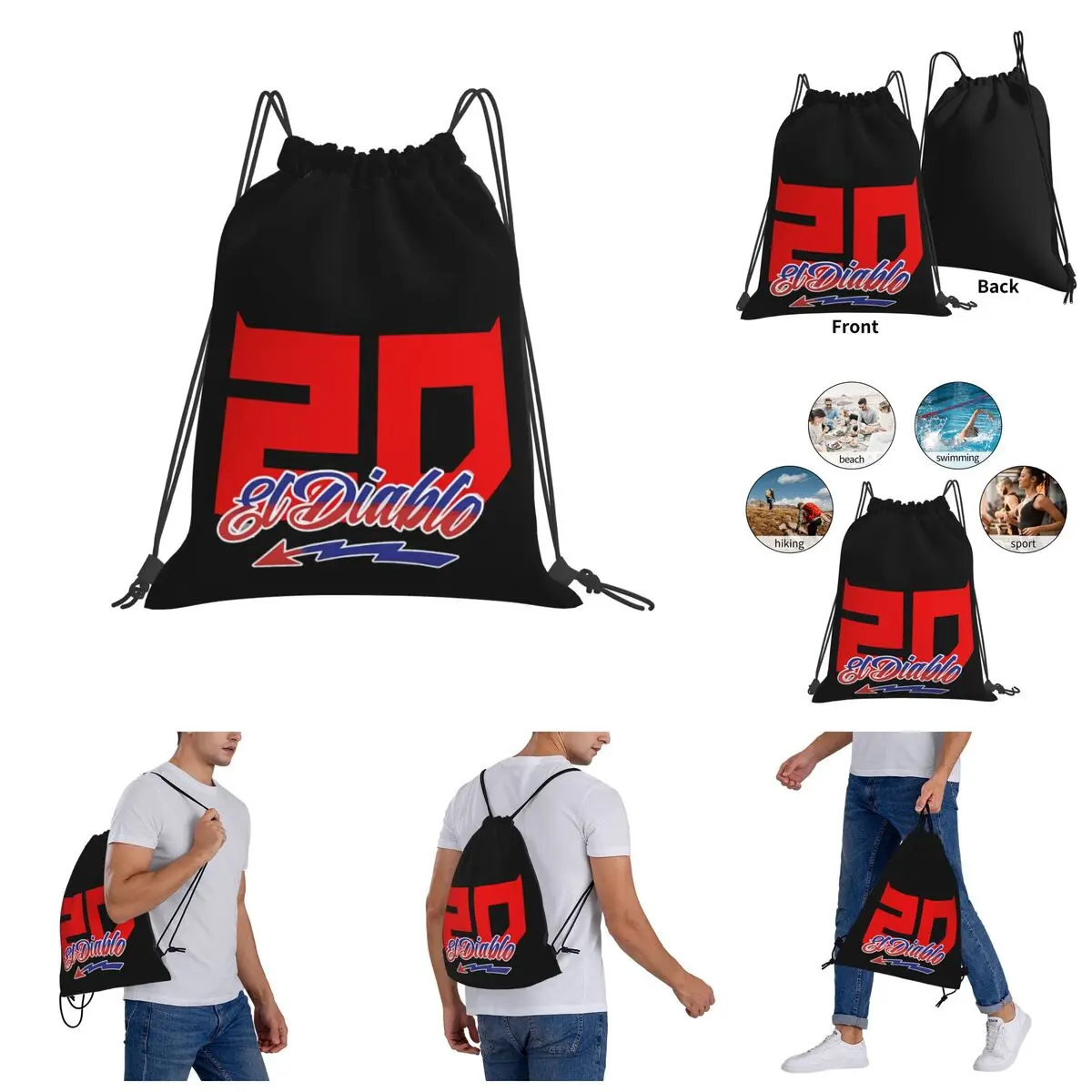 

Fabio Quartararos Drawstring Bags Gym Bag Cute Backpack Humor Graphic Drawstring Backpack