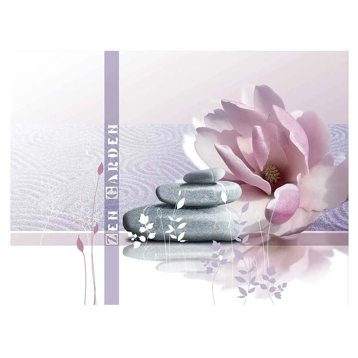 Декоративные настенные постеры Zen Garden Spa с изображением свечей цветов розовых