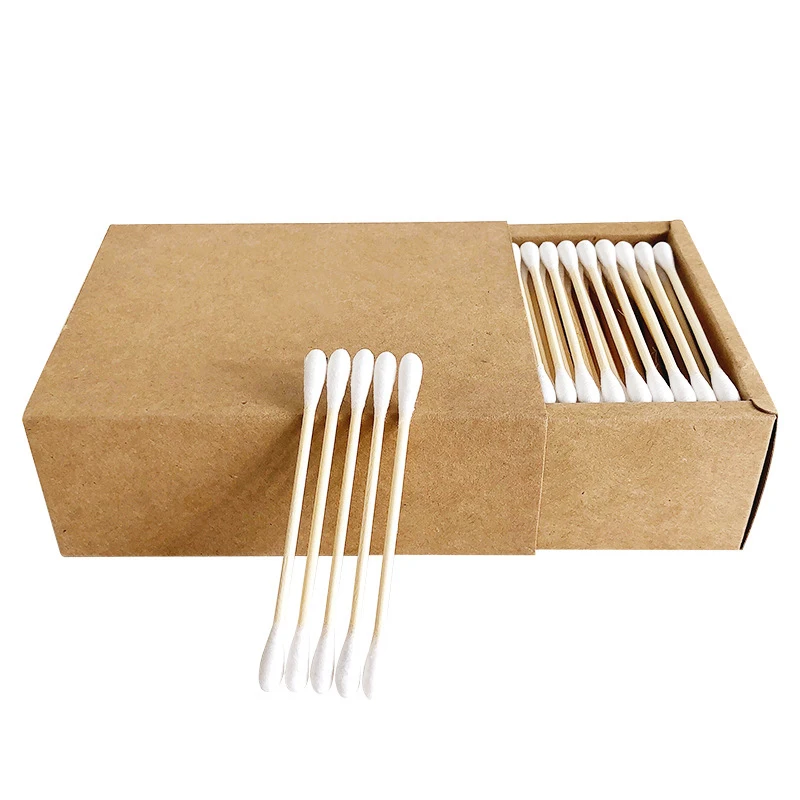 

200PCS/Box Double Head Cotton Swab Bamboo Sticks Cotton Swab Disposable Buds Cotton For Beauty Makeup Nose Ears Cleaning