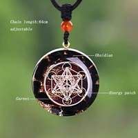 ogan energy necklace peridot crystal healing resin pendant chakra yoga meditation round jewelry unisex birthday gift