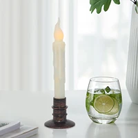 Round Plastic Candle Base Electronic Pillar Home Decor Wedding Bronze Holder