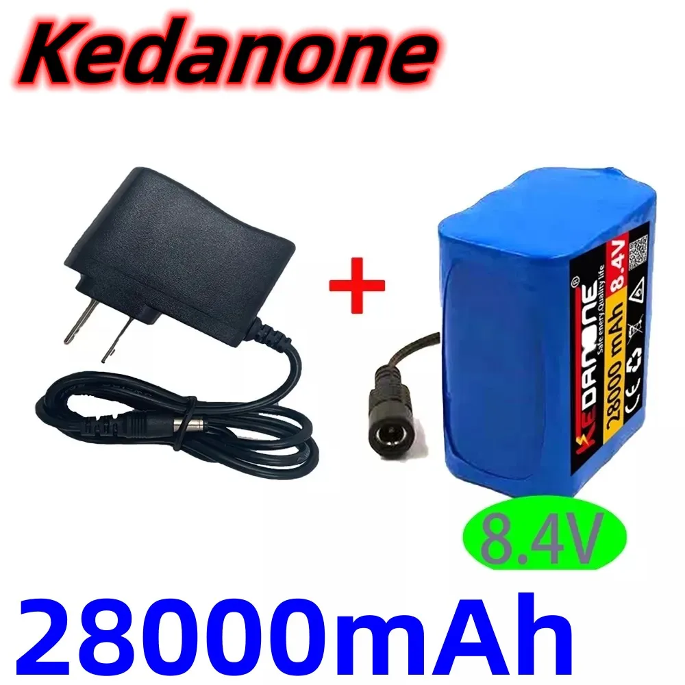 

Paquete de batería 8,4 V 28000mAh 18650, paquete de batería recargable de iones de litio 6x18650 para luces de bicicleta