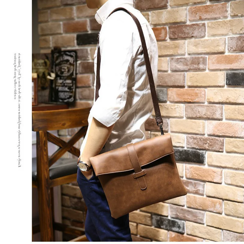 Crazy horse leathe Ipad bagsr men's briefcase Men's messenger bag Men leather shoulder bag document bag soft leather bag