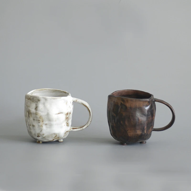 

Stoneware Handmade Japanese Style Vintage Coffee Milk Cup Afternoon Tea Ceramic Mug Set Retro Coffee Mug