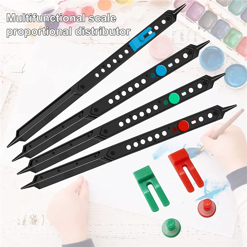 

25.4cm Adjustable Plastic Proportional Scale Divider Drawing Tool for Artists Art Projector Drawing Ruler Painting Teaching Tool