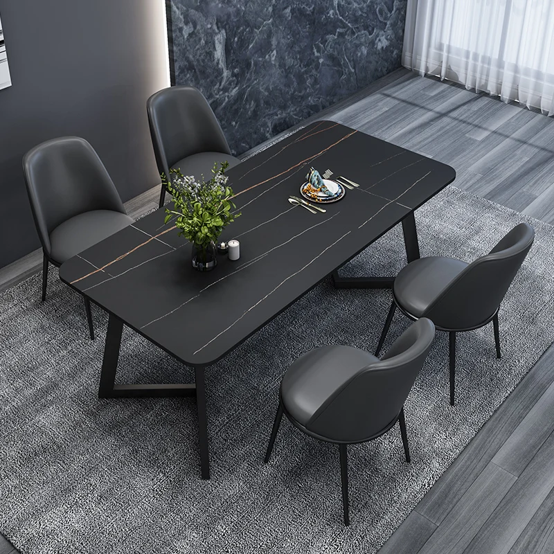 

Nordic Black Dining Table Luxury Legs Metal Modern Apartment Computer Coffee Tables Balcony Mesas De Jantar Library Furniture