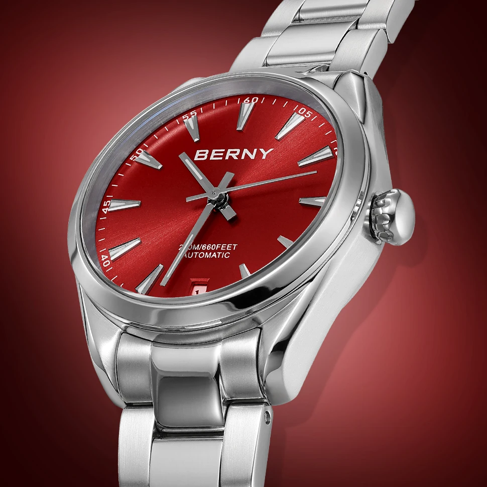 Berny Automatic Women Watch Supper Luminous Swimming Watches Sapphire Stainless steel Wristwatch PT5000 Movement Luxury Clock enlarge