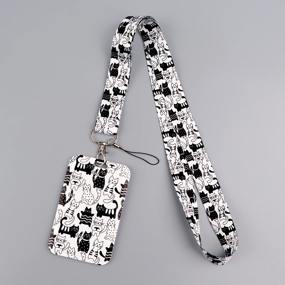 Милый шнурок с кошкой для ключей шейный ремешок карт ID держатель брелок