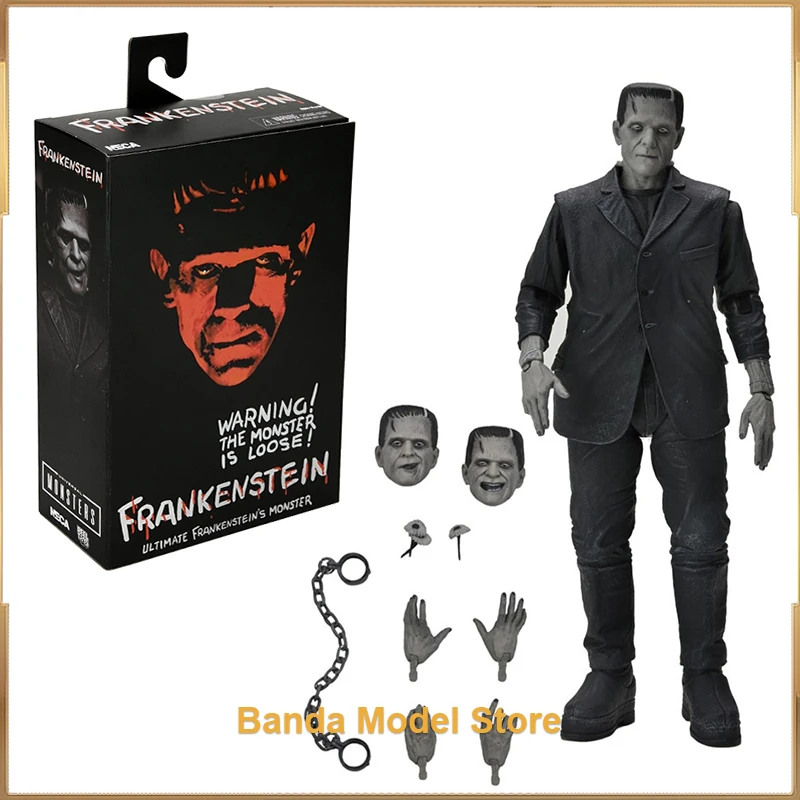 

В наличии оригинальная NECA универсальная монстра Франкенштейн «Ultimate» черно-белая экшн-фигурка в коробке Коллекционная модель игрушки подарки