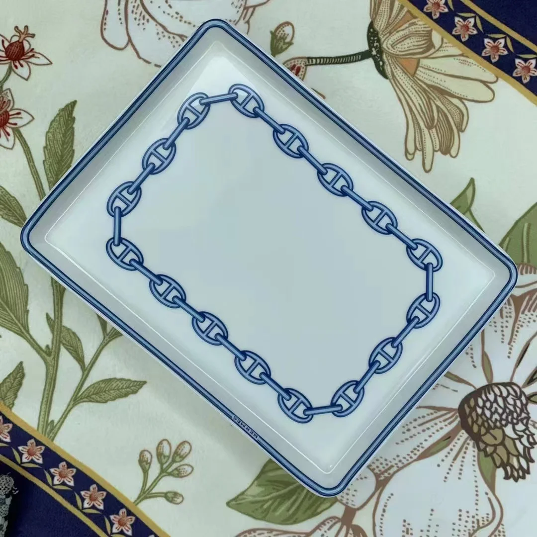 

European Style High-grade Ceramic Western Food Plate Cake Plate Household Dim Sum Plate Coffee Dish Afternoon Tea Tableware Gift