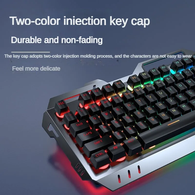 EWEADN GX810 Проводная металлическая клавиатура RGB механические ощущения