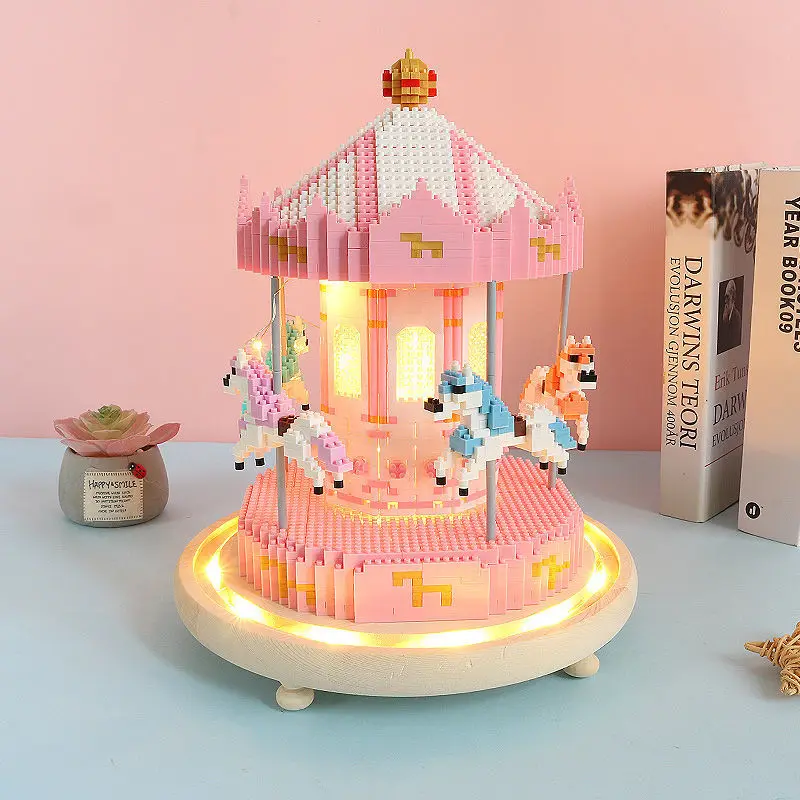 

DIY Building Blocks ferris wheel Toys A carousel Plastic Assembly Blocks Children Educational Architecture Model Diamond bricks
