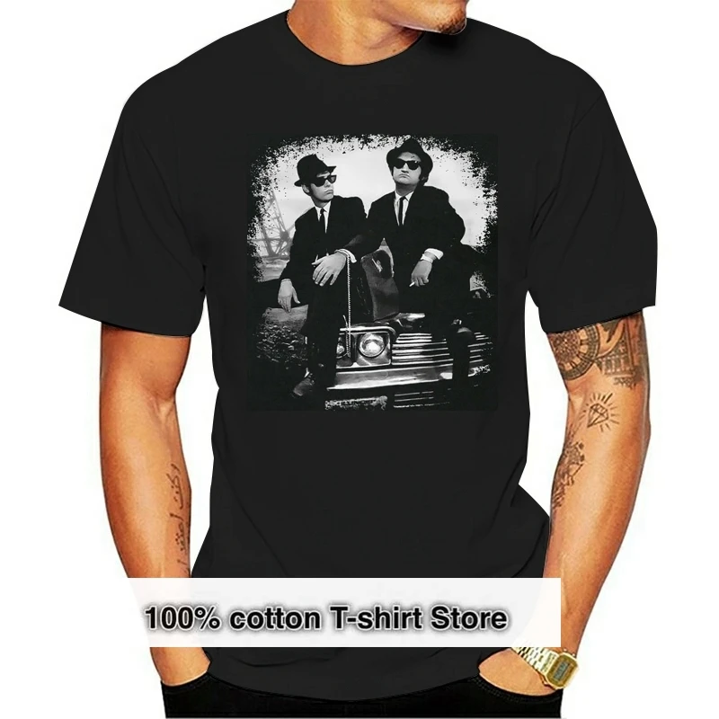 

The Blues Brothers T-shirt Cotton Black Size S To 5XL Dan Aykroyd John Belushi Cotton Top Quality Tops Tee Shirt