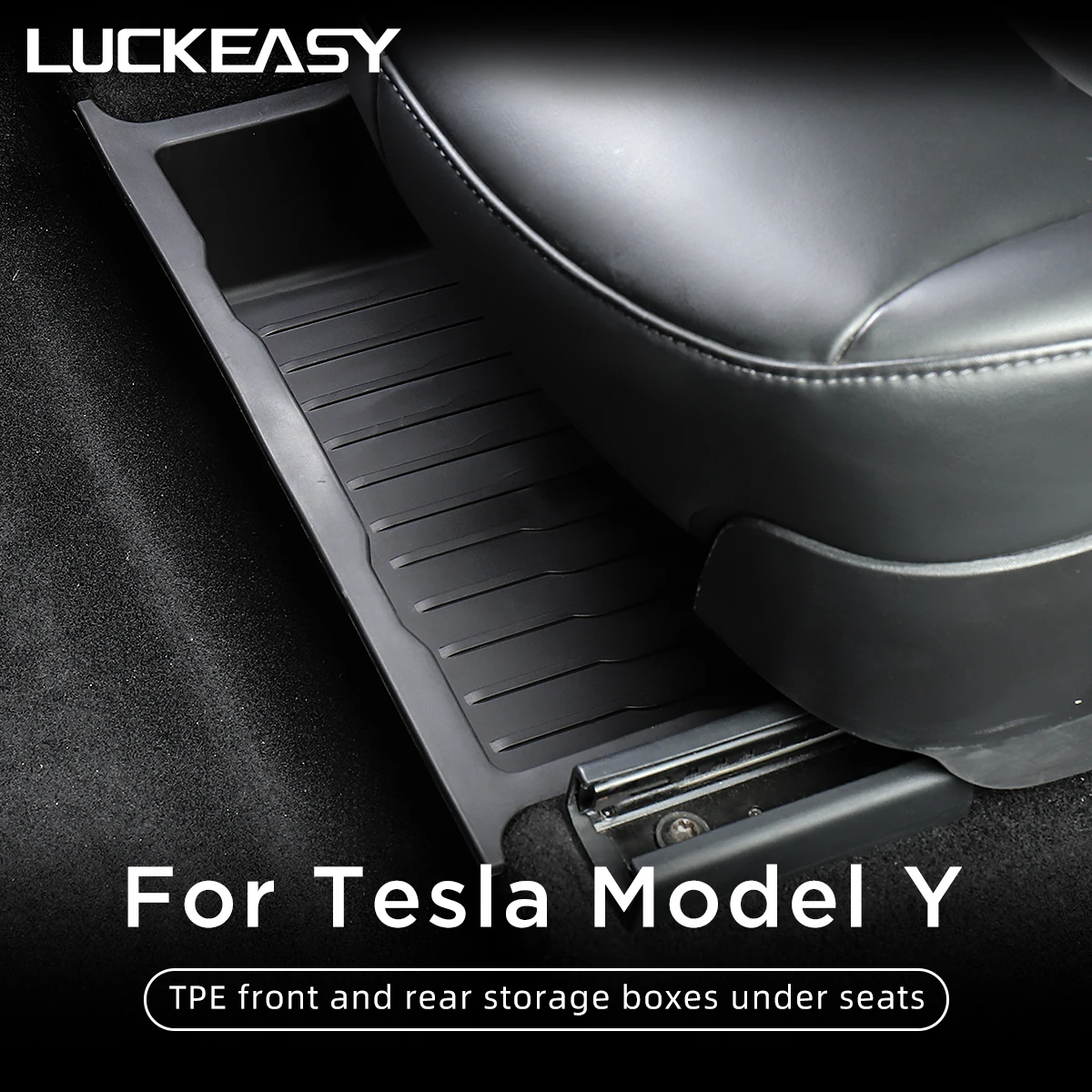 LUCKEASY для Tesla Model Y 2017-2023 под сиденье коробка хранения органайзер нижняя из ТПЭ
