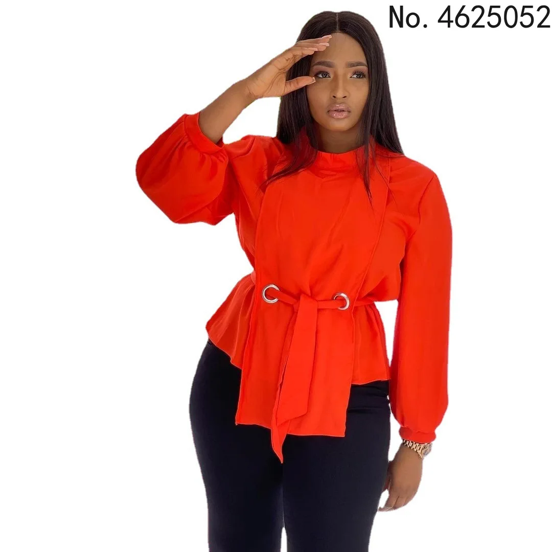 

Женская Однотонная футболка с длинным рукавом, весна-осень 2021