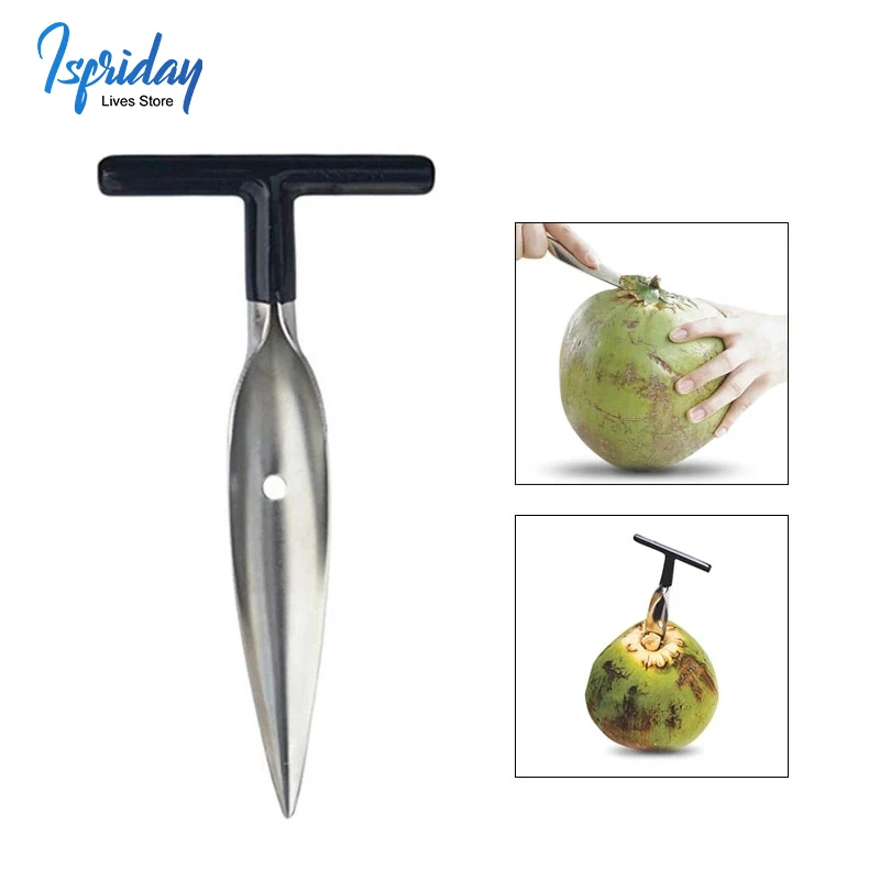 

Coconut Opener Tool Stainless Steel Gadgets Coconut Opener Driller Cut Hole Tool Punch Tap Drill Fruit Tools Durable Kitchen Too
