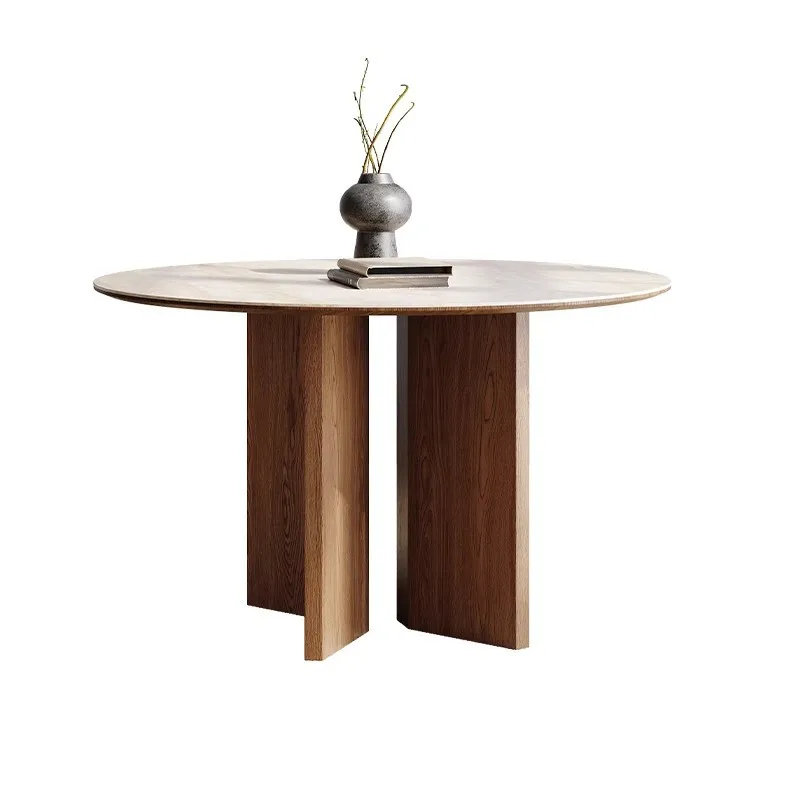 Dushi французский стиль твердая древесина пещера каменная тарелка круглый