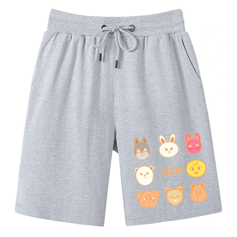 

Fashion girl cute pink style Stray Kids Skzoo Kawaii cartoon print Women's Shorts College aesthetic loose Harajuku Casual shorts