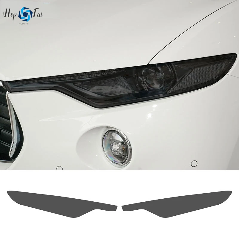

Car Headlight Protective Film Front Light Transparent Smoked Black TPU Sticker For Maserati Levante 2017-On 2018 2019 2020 2021