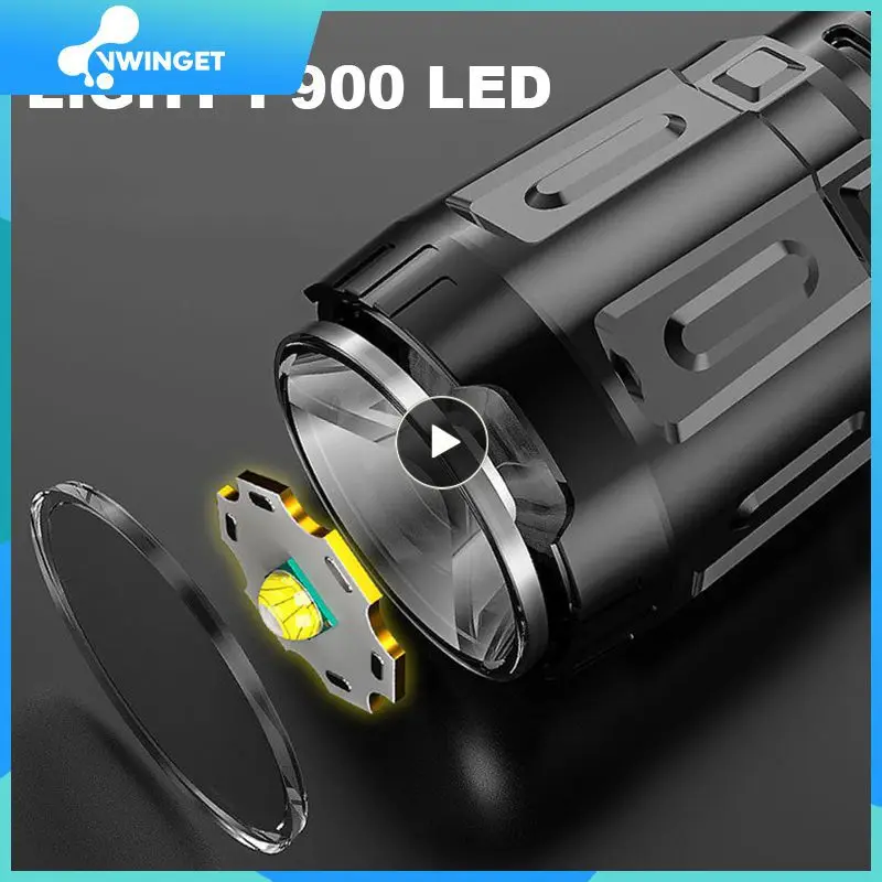 

1~8PCS Ultra Bright Flashlight ABS Strong Light Focusing Led Flash Light Rechargeable Zoom Xenon Forces Outdoor Multi-function
