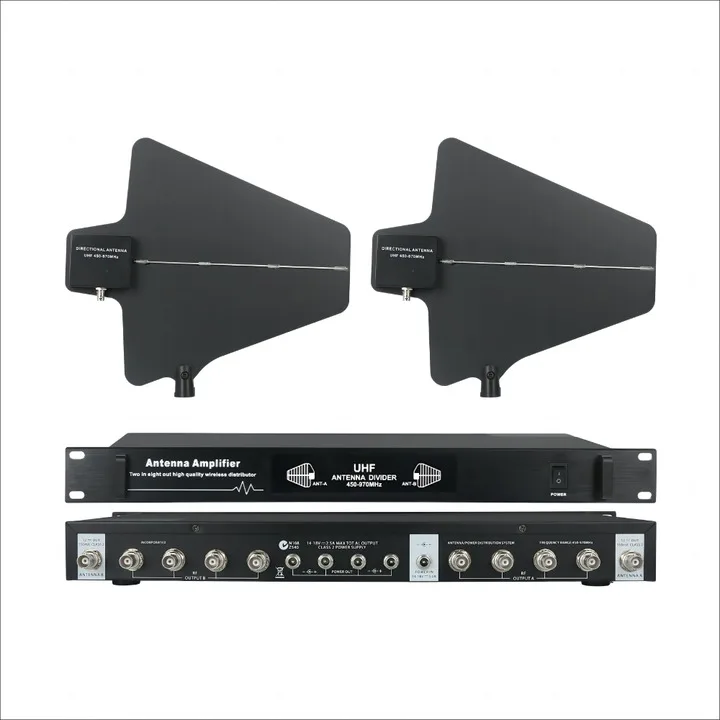 UHF 470-1000Mhz Signal Amplification System Antenna Distribution for Wireless Microphone Reception Extension Enhancement