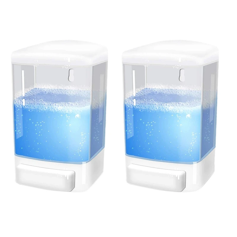 

2X Manual Soap Dispenser 1000Ml Wall Mount Soap Dispenser Bathroom Commercial Soap Dispenser For Kitchen Restaurant