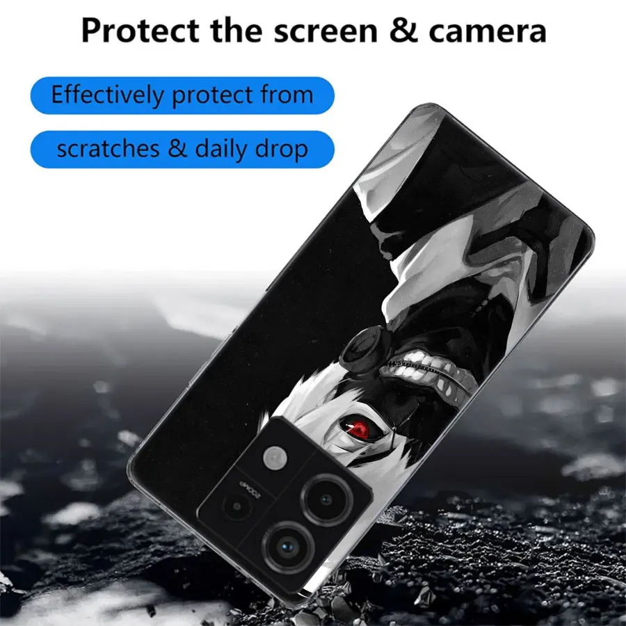 Anime Tokyo Ghouls Clear Phone Case For Redmi Note 13 12 Pro+ Plus 5G 12S 12C 10 10A 10C 9 9A 9C 9T 8 8A K70 K60 K20 Coque Ca