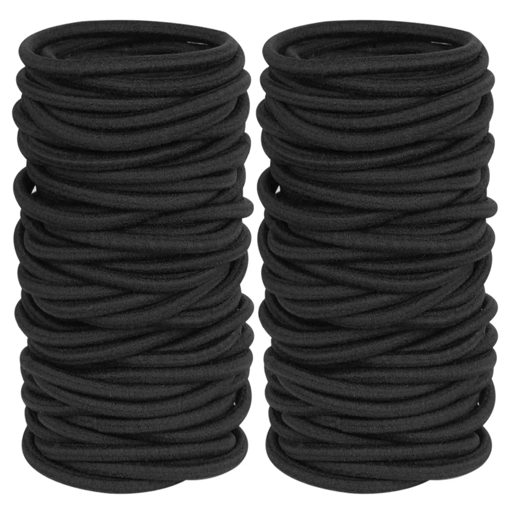 

100 Pieces Black Seamless Hair Ties for Thick and Curly Hair Ponytail Holders Hair Elastic Band Lot Scrunchie Hair Accessories