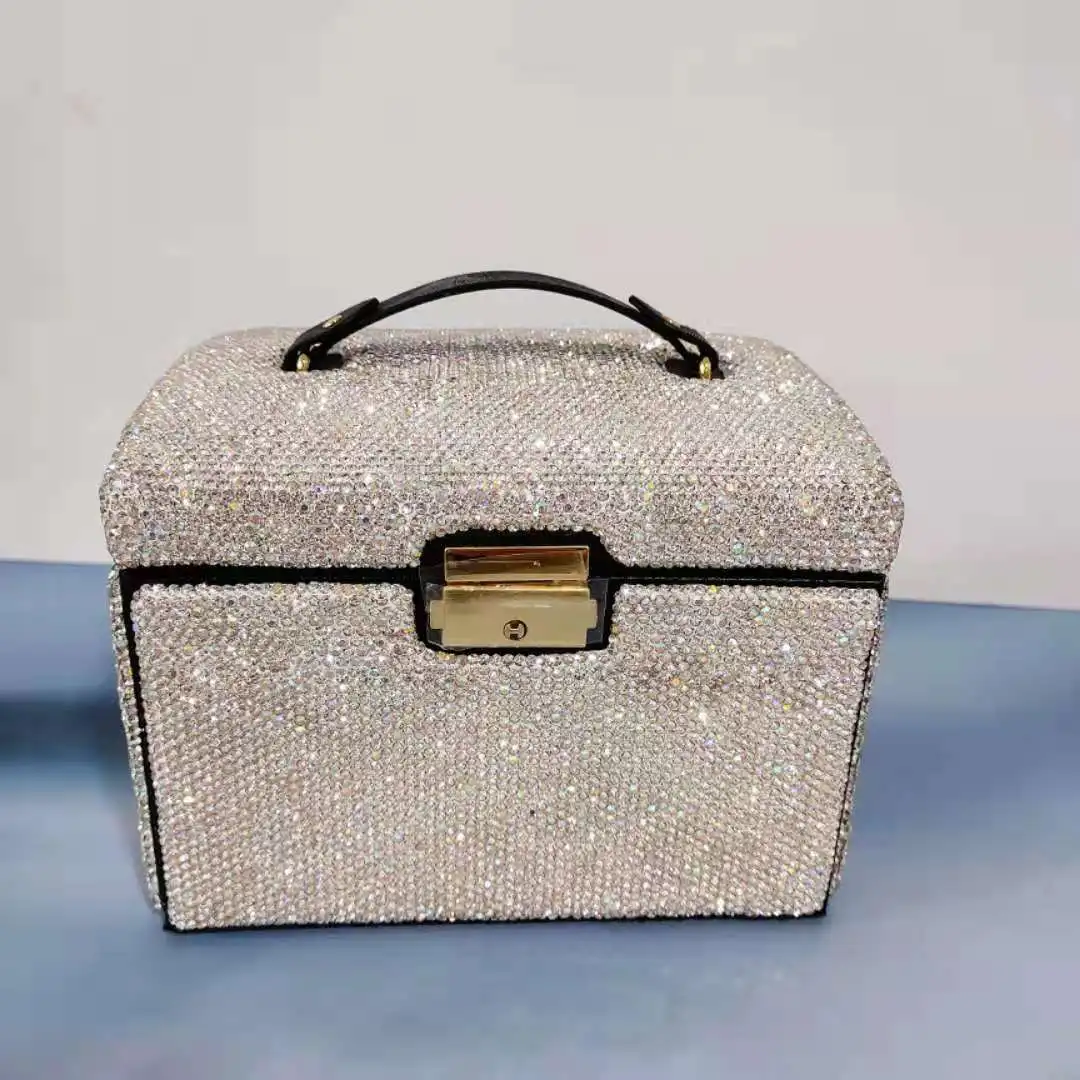 

Шкатулка для хранения украшений со стразами, шкатулка для хранения украшений, шкатулка для помады, часов, органайзер для косметики, органайзер для хранения