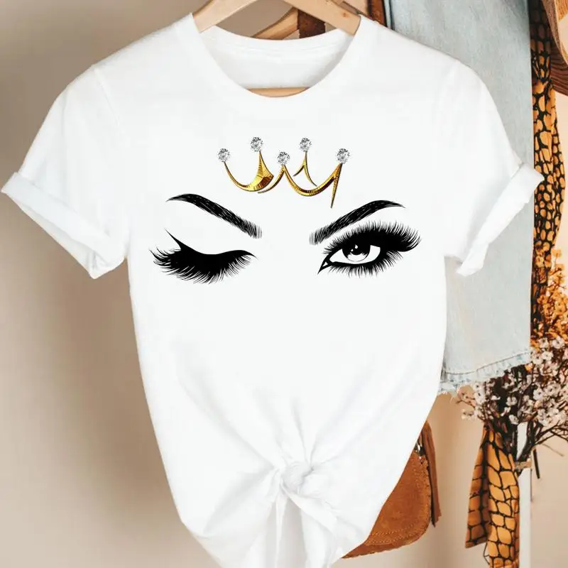 

Women Clothes 90s Trend Style Casual Eye 90s Cartoon Summer Short Sleeve Tshirt Female Tee Print Fashion Top Graphic T-shirt